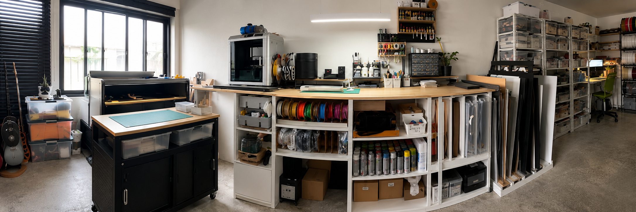 Vue de l'atelier WOAW Design à Namur — fabrication néons LED et trophées